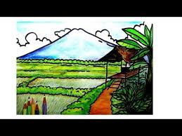Lukisan pemandangan alam yang terlihat sederhana, pemandangan ini sangat indah dengan air yang cara menggambar dengan pensil memang sangat mudah bila di bandingkan dengan memakai cat air. Muat Turun Bermacam Contoh Gambar Mewarna Pemandangan Kampung Yang Berguna Dan Boleh Di Lihat Dengan Mudah Gambar Mewarna