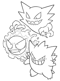 It can mega evolve into mega gengar using the gengarite. Pokemon Gastly Coloring Pages Printable Free Pokemon Coloring Pages