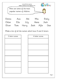 Count and put the correct sign; List Of Names Statistics Handling Data Maths Worksheets For Year 1 Age 5 6 By Urbrainy Com