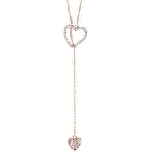 18k rose gold plated necklace ranges at alibaba.com to look out for the items that match your requirements and budgets too. 10k Rose Gold Double Heart Diamond Rose Gold Lariet Necklace