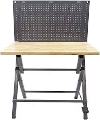 An old hacksaw blade is mounted to the lower frame to cut all sorts of. Might Foldable Heavy Duty Workbench And Garage Tool Organizer Holds Up To 750 Pounds For Power Tool Organization Storage Woodworking Electronics Stainless Steel Pegboard Anti Rust Corrosion Amazon Com