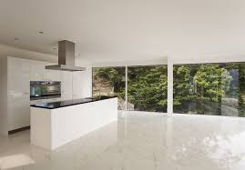 Clean and classic, this polished tile features the traditional pairing of white and grey. Kitchen Design With Calacatta Gold Marble Floor Tiles Contemporary Kitchen New York By All Marble Tiles Houzz Au