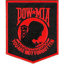 Pow Mia Patch Black Red Embroidered Patches Biker Vest Patches Pow Mia