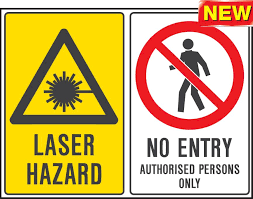 Black And White Striped Road Sign Australia Multiple Warning Signs Laser Hazard No Entry Authorised Persons Only In 2020 Signs Warning Signs Adhesive Vinyl