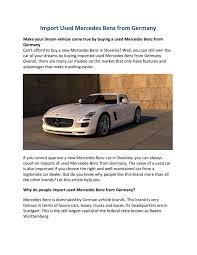 Isdera is a german small car company that produces limited edition luxury cars. Import Used Mercedes Benz From Germany By Avtonetnemcija Issuu