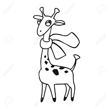 Funny Cartoon Giraffe With Scarf Black And White Vector Hand Royalty Free Cliparts Vectors And Stock Illustration Image 154015155 Use the beautiful women's hair scarf as a. funny cartoon giraffe with scarf black and white vector hand