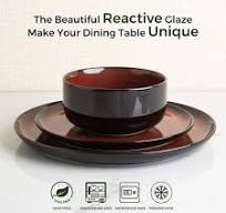 Amazon.com | LERATIO Ceramic Plates Set of 6, 8.5 Inch Reactive Glaze Light  Weight Porcelain Salad Plates,Modern Shape Dinnerware Dishes Set for ...