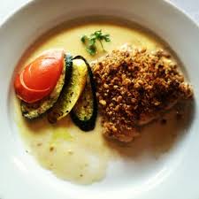 Golden Tilefish With Pecan Crust Grilled Spring Vegetables Beurre Blanc Tasty Dishes Food Spring Vegetables