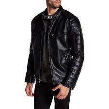 Andrew Marc Watkins Faux Leather Moto Jacket 100 Liked On Polyvore Featuring Men S F Faux Leather Jacket Men Clothes Design Faux Leather Motorcycle Jacket