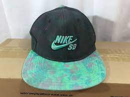 Nike Sb Painted Snapback Skateboard Flatbill Hat Gray Teal Flat Bill Hats Unisex Accessories Nike Sb