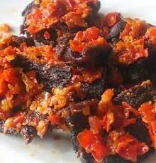 Dendeng Balado Crispy Beef Jerky With Chili Malay Food Cooking Spicy Recipes
