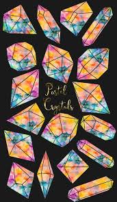 Crystals Clipart Pastel Crystals Crystal Clipart Etsy Elements Of Art Space Elements Of Art Art Lessons