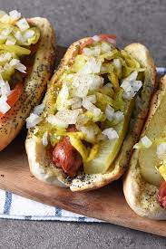 Chicago Style Hot Dogs Recipe Food Com Recipe Hot Dog Recipes Easy Hot Dog Recipe Chicago Hot Dog