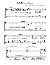 Toda menina baiana · gilberto gil. Toda Menina Baiana Sheet Music For Alto Hand Clap Female Male Satb Musescore Com