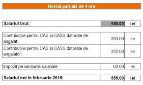 Salariul minim care va putea fi achitat salariatului calificat în aceste cazuri va fi respectiv de 275 (169 / 8 * 2 * 6,51); Calculator Salarii Part Time 2018 SocoteÈ™te Ce Bani Trebuie PlÄƒtiÈ›i La Stat Pentru AngajaÈ›ii Part Time Pentru Cas È™i Cass