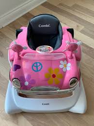 Baby Walker Combi All In One In Pink On Mercari Baby Walker Baby Car Seats Baby