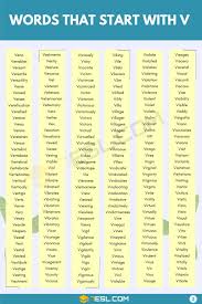 Set of cute cartoon illustrations. Words That Start With V 500 V Words Words Starting With V 7esl