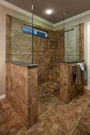 Modern Master Bathroom With Handheld Shower Head Crown Molding Flush Light Bathroom Remodel Shower Doorless Shower Bathroom Design