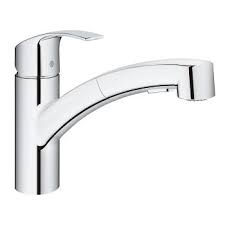 Cleaning your tap was never so easy. Grohe Eurosmart With Pull Out Spray Single Lever Swivel Spout 88 Chrome Kitchen Mixer Tap