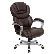 This leather executive chair boasts a. Flash Furniture Go 901 Bn Gg High Back Brown Leather Executive Office Chair With Leather Padded