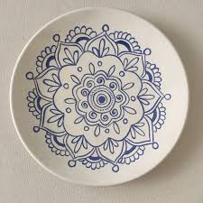 Blue Mandala Pottery By Summer Of Flowers Hand Painted Ceramics China Crafts Pottery