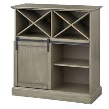 Farmhouse style bookcases | handmade wood bookcases. Wise Farmhouse Barn Door Bar Cabinet Weathered Gray Buylateral Target