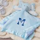Playful Name Personalized Elephant Baby Blankie - Blue