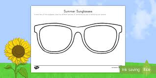 Keep a cat and pumpkin company on a magical night. Summer Sunglasses Activity Sheet K 5 Back To School