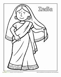 Indian Traditional Clothing Worksheet Education Com Dance Coloring Pages Traditional Outfits Kids Around The World