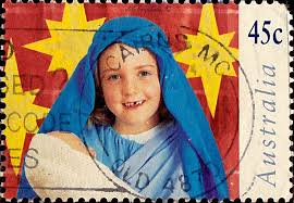Australia Christmas Issue Children In Christmas Nativity Pageant Mary Holding Baby Jesus Scott 1627 A536 I Christmas Stamps Holding Baby Postage Stamps