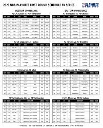 Official source of nba games schedule. Nba On Twitter 2020 Nbaplayoffs First Round Schedule The Nba Playoffs Begin Monday August 17th With Games All Day And Night Full Schedule Https T Co M6m3b8qudf Https T Co 5v0bgxu4qm