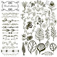 Free floral swirl pattern vector download in ai, svg, eps and cdr. Hand Drawn Floral Big Set With Wild Flowers Leaves Swirls Royalty Free Cliparts Vectors And Stock Illustration Image 42203242
