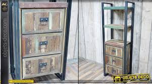 Nous sommes une petite équipe et fonctionnons avec un petit budget. Meuble Etagere Bibliotheque Vertical Avec Caisson 3 Tiroirs Style Industriel 175 Cm
