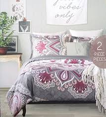 Full/queen king twin twin xl twin/twin xl queen t/txl comforter set king/cal king full cal king twin/twin xl duvet set xl twin duvet set t/xl comforter set f/fxl comforter set king/ck comforter set standard full xl king/ck coverlet set 20 x 20 full/ xlong full blue grey pink white purple black beige. Alex And Zoe Bedding 2 Piece Twin Xl Duvet Cover Set Geometric Medallion Pattern In Shades Of Purple Pink Gray Claire Buy Online In Grenada At Grenada Desertcart Com Productid 66156660