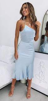 Spaghetti Straps Simple 2020 Bridesmaid Dresses Cheap Wedding Guest Dresses Wedding Guest Dress Summer Occasion Maxi Dresses Blue Midi Dress