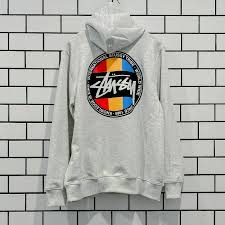 STUSSY CLASSIC DOT HOOD ASH HEATHER