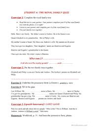 To play this quiz, please finish editing it. Royal Family Quiz Possessive Form English Esl Worksheets For Distance Learning And Physical Classrooms