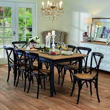 Esquisse Dining Table In Black And Provincial Cross Back Chairs In Black Hamptons Dining Table Dining Table Dining