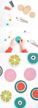 Obst Untersetzer Aus Kork Ikea Hack Wassermelonen Untersetzer Kork Untersetzer Mit Acrylfarbe Bemalen Basteln Anleitung Handyhulle Selber Machen Bastelideen