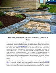 Independently owned and operated we have enjoyed meeting new clients who share our love for creating stunning features to your land. Hard Rock Landscaping The Best Landscaping Company In Barrie By Hard Rock Landscaping Issuu