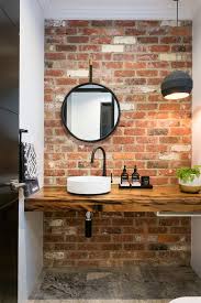 20 Masculine Bathroom Ideas With Exposed Brick Walls Bathroom Brick Exposed Ideas Masculine Wa Small Bathroom Sinks Brick Bathroom Brick Tiles Bathroom
