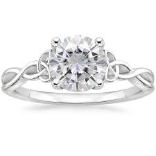18k White Gold Moissanite Entwined Celtic Love Knot Ring Love Knot Ring Celtic Love Knot Celtic Wedding Rings