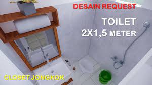 Berikut adalah desain kamar mandi 2x2 m anti becek, anti dekil konsultasi & pemesanan desain berbayar wassap ke 0898 2916. Desain Request Toilet 2x1 5 Meter Youtube