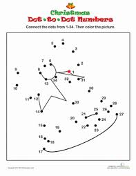 Christmas Dot To Dot 1 Worksheet Education Com Christmas Worksheets Dots Christmas Coloring Pages