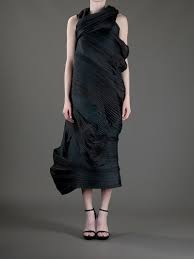 Issey Miyake Pre Owned Draped Dress Farfetch Dresses Vintage Black Dress Fashion