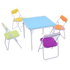 Costway Kids 5 Piece Folding Table Chair Set Children Multicolor Play Room Furnitur Walmart Com Kids Table And Chairs Kids Folding Table Play Table Chairs