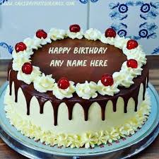Chocolate Happy Birthday Wishes Cake With Name Edit Happy Birthday Cake With Name Edit Online Cakedayphotoframes In 2020 Chocolate Cake With Name Birthday Cake Writing New Birthday Cake