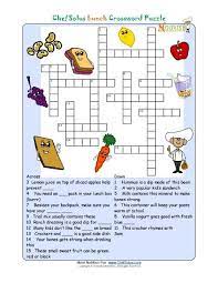 Another crossword for beginners of english. Printable Nutrition Crossword Puzzle Lunch Puzzles For Kids Crossword Puzzle Crossword