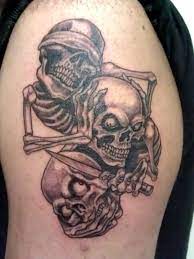 See no evil, hear no evil, speak no evil skull tattoos design. See No Evil Hear No Evil Speak No Evil Skull Tattoo Design 10 Tattos Pinterest