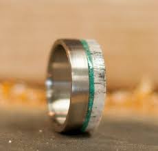 Mens Wedding Band Offset Antler Jade Ring Mens Wedding Rings Antler Wedding Rings Rings For Men